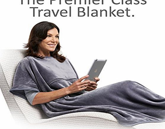 Travelrest 4-in1 Premier Class Travel Blanket with Pocket - Covers Shoulders - Soft and Luxurious (#1 BEST SELLER) - GREAT HOLIDAY GIFT! (38 x 60 inches, Grey)