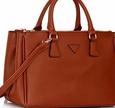 TrendStar Womens Designer Faux Leather Celebrity Style Stylish Evening Tote Handbag (Black/White Large Iconic)