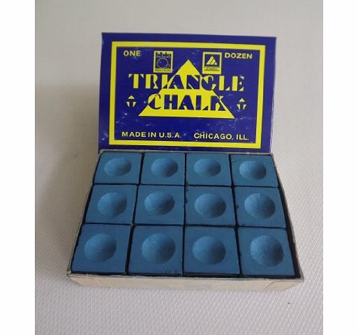 Triangle Box of 12 Blue Triangle ``King of them all`` Pool and Snooker Table Chalks,