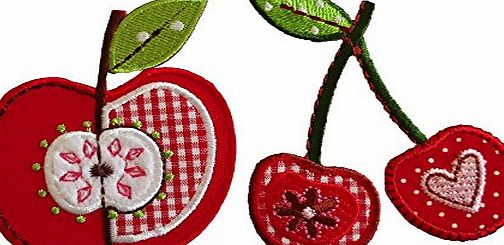 TrickyBoo Cherry 7x8cm Apple 6x8cm iron-on designer patch used for jeans clothing fabric gifts crafts to iron on flag flag trousers bag backpack ceiling neckerchief scarf jacket hat cap dresses bag hat cushion 