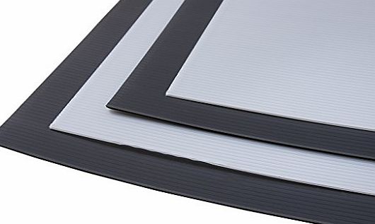 Trio Plus 1 x Black Polyflute Correx Sheet for Hard Floor amp; Surface Protection 2mm x 240cm x 120cm (fire rated amp; white optional extra) - select your pack size