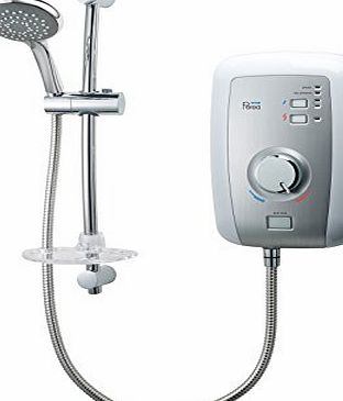 Triton Showers Triton Perea 9.5kW Electric Shower - White/Brushed Steel Effect