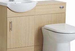 Trueshopping Beech Bathroom Furniture Vanity Unit Set Basin