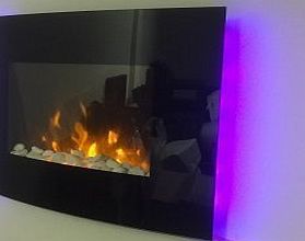 TruFlame 2016 TruFlame 7 Colour Changing LED Wall Mounted Electric Fire With Pebble Effect