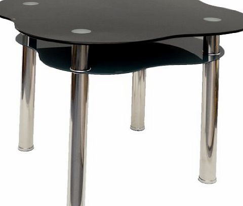 ts-ideen Glass dining table black and grey made of stainless steel with extra strong 12 mm tempered security glass