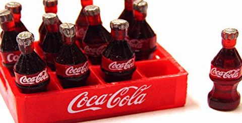 Tumdee Miniatures Dolls House Plastic Coke Crate with 12 Bottles