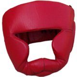 Turner Sports PU Full Face Head Guard Kick Boxing Headguard Protection Red