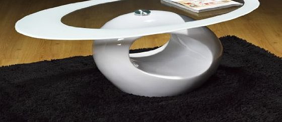 UKCOFFEETABLES Designer Oval Coffee Table (WHITE)