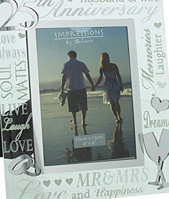 ukgiftstoreonline 25th Silver Wedding Anniversary Photo Frame New Boxed
