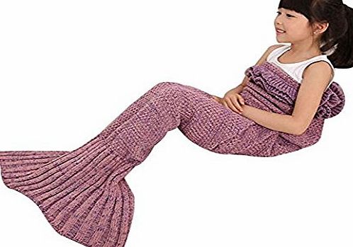 UltruGood Mermaid Tail Blanket for Kids, Toddler Polyester Crochet Knitting Sleeping Bag Blanket, Soft Warm and Cozy in Sofa Bed (Kid Size Pink 53*25.5 inch)