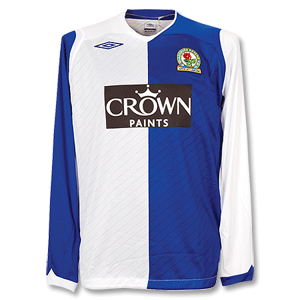 Umbro 08-09 Blackburn Rovers Home L/S Shirt - Blue/White