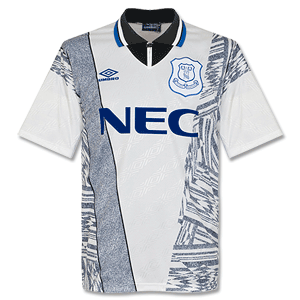 Umbro 95-96 Everton Away Shirt - White/Grey Grade 8