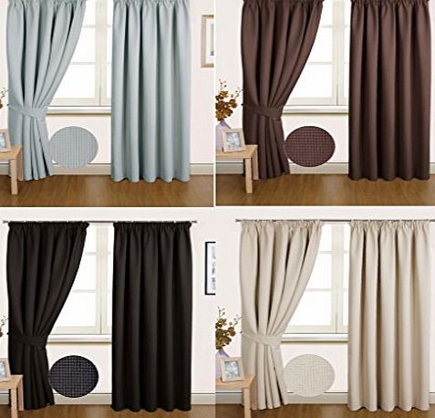 umlout Madrid Grey 44`` w X 54`` d Semi Blackout Dimout Thermal Curtains - Choice Of 9 Sizes And 4 Colours