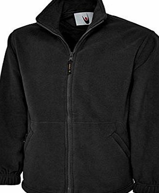 Uneek clothing Adults Ladies Mens Classic Full Zip Fleece Jacket, Black, X-Large