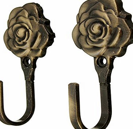 Ungfu Mall 2pcs Metal Rose Flower Curtain Tie Back Tieback Holders Wall Hooks by Ungfu Mall