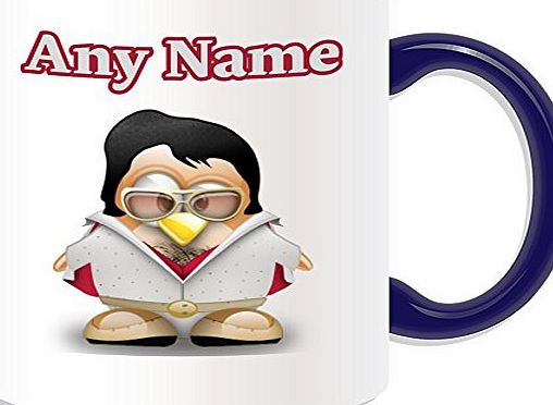 UniGift Personalised Gift - Elvis Presley Mug (Penguin History Celebrity Costume Design Theme, Colour Options) - Any Name / Message on Your Unique - Character Famous Person World Star Public Figure Silly Funn