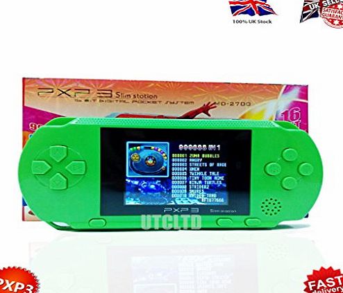 unique-store  PXP3 HANDHELD 16 BIT DIGITAL RETRO GAME SYSTEM SLIM STATION FAST VIDEO GAME CONSOLE HANDHELD. HIGH QUALITY GIFTBOX WITH 2.6 Inch COLOUR TFT LCD SCREE. Come with USB Charging Cable -More S