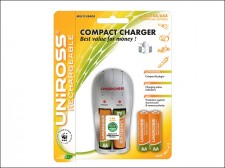 Uniross Compact Battery Charger   4 AA Batteries