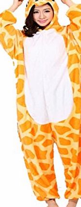 Unisex nightwear and pyjamas Warm Flannel Onesie Pajamas Adult Unisex One Piece Animal Pajamas Giraffe (M(160-165cm))