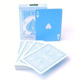United States Playing Card Company Bicycle Cards Poker Size Reverse Printed Pastel Blue