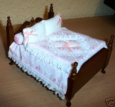 1:12 Scale Dolls House Handmade Single Bedding Set