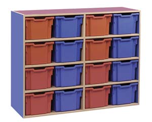 Unbranded 16 3/4 tray red and blue storage unit