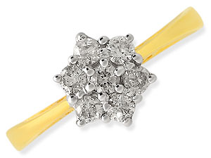 Unbranded 18ct Gold Diamond Cluster Ring (1/3 carat) 041477-K