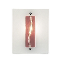 Contemporary glass wall bracket with coral hand-made pebble decoration. Height - 25cm Diameter - 20c