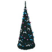 Unbranded 5ft Black Pop Tree and Decorations