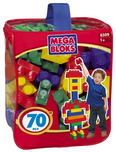 70 Piece Primary Colours Square Bag- MEGA BLOKS