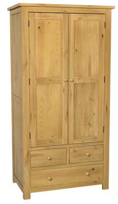 Unbranded Aylesford Pine Gents Double Wardrobe With Drawers