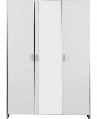 Unbranded Capella 3 Door Mirrored Wardrobe - Soft White