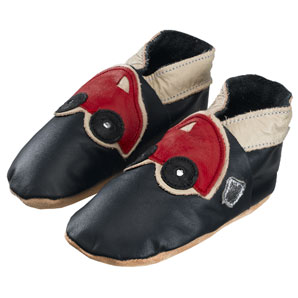 Car Leather Shoes- Navy- 6-12 Months