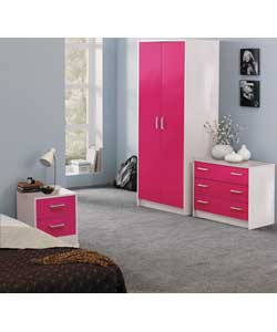 Unbranded Caspian 3-Piece 2 Door Wardrobe Package - Pink