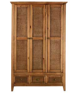 Ceylon 3-Door- 2-Drawer Robe - Antique Pine
