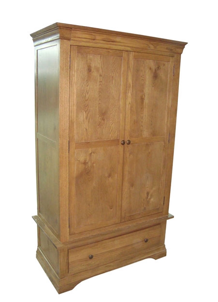 Unbranded Charente Oak Double Wardrobe with Drawer