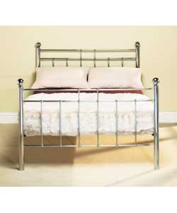 Chrome Oxford Double Bedstead with Firm Mattress