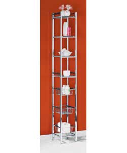 Chrome Tall Unit with 3 Baskets