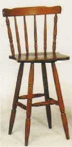 Colonial bar stool - pair - medium Oak