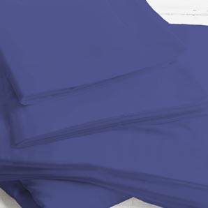 Colour Woven Cotton Flat Sheet- King-Size- Denim