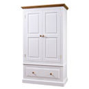 Country white painted wardrobe with drawer