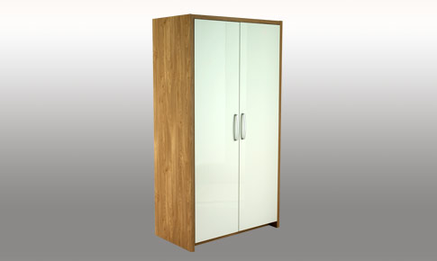 Unbranded Cubic White Gloss Wardrobe