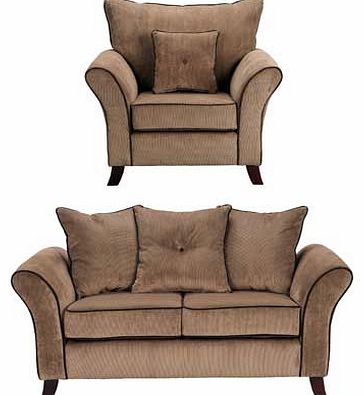 Unbranded Daisy Regular Fabric Sofa and Chair - Coffee