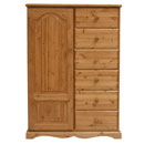 Devon Pine 6 drawer combination wardrobe furniture