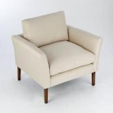 Unbranded Dexter Cosy Chair - Sanderson Albury Stripe Aqua - Dark leg stain