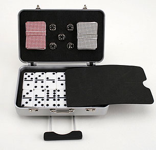 This Domino and Dice game comes in an attractive carry case that measures 12cms x 7cms x 3cms deep S