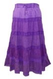 Eaonplus Purple Tiered Lined Cotton and Lace Skirt size 22