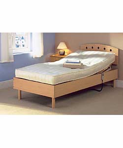 Electric Adjustable Beech Effect Single Bed