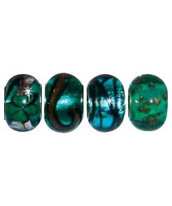 Unbranded Emerald Glass Beads - Set of 4