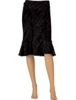 Fringed- tweed skirt.